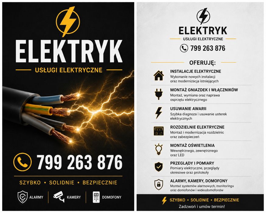 Elektryk kamery alarmy  domofon internet telewizja