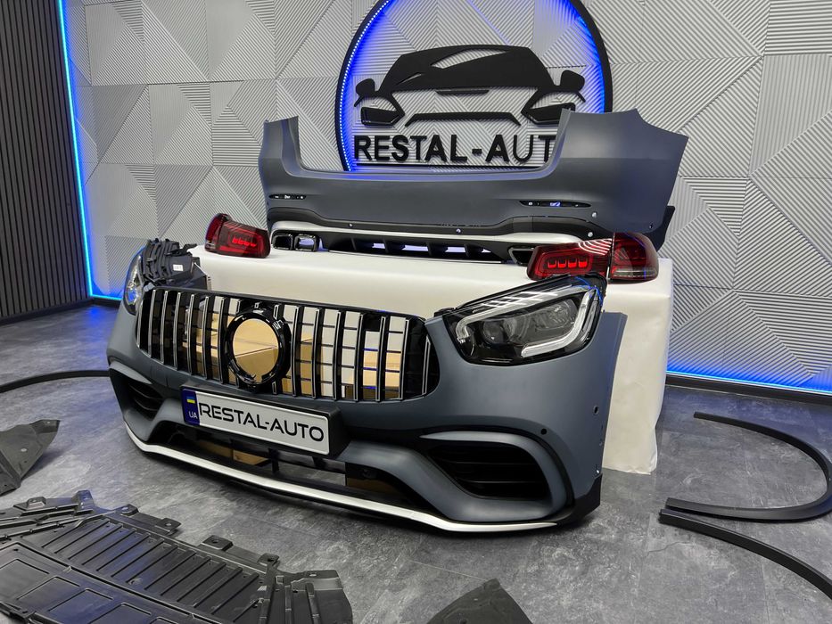 Рестайлинг обвес GLC63 AMG на Mercedes GLC W253 X253 Фары Обвес