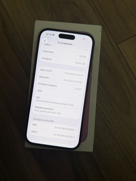 Stan idealny Iphone 16 Pink 128GB 87%kondycji