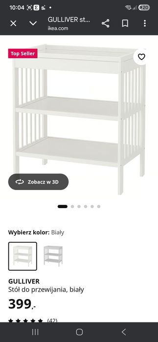 Łóżeczko przewijak ikea plus materac