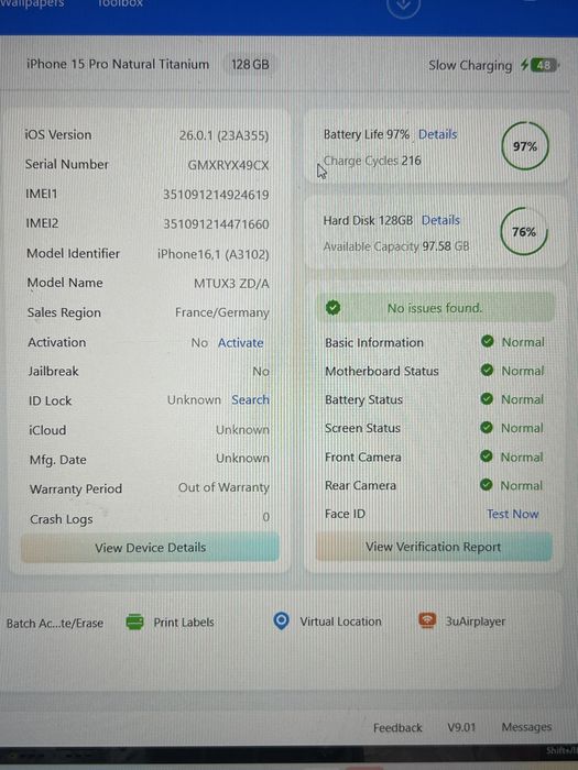 Iphone 15 pro 128gb icloud