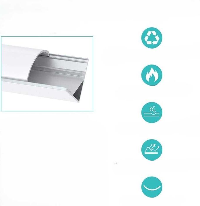Chesbung profil LED aluminiowy V 1m 12 szt. z mleczną osłoną