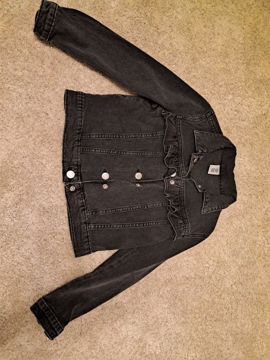 Czarna szara katana jeans falbanka H&M rozmiar 110/116/122