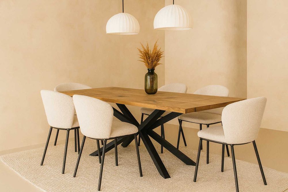 Stół rozkładany pod wymiar dębowy Metalowy stelaż X producent