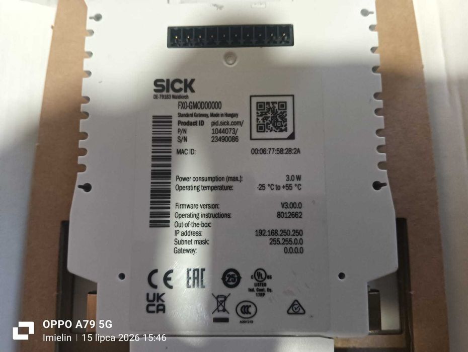 Sterownik SICK FX0‐GM00000000 – Standard Gateway – Nowy, FW: v3.00.0, 3.0 W.
