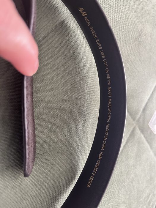 H&m замшевий ремінь темно-коричневий розмір S