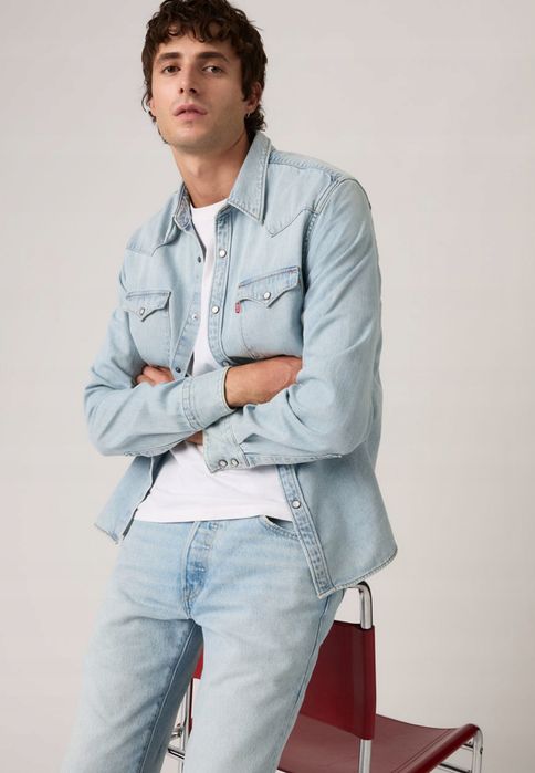 Levi'S 38 M Niebieska Koszula Męska Jeansowa Barstow D2447