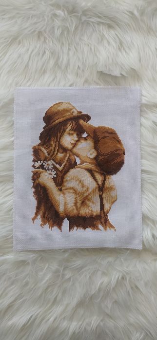 Obraz "pierwszy pocałunek" haft krzyżykowy