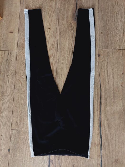 Czarne legginsy z białymi wstawkami po bokach h&m S 36