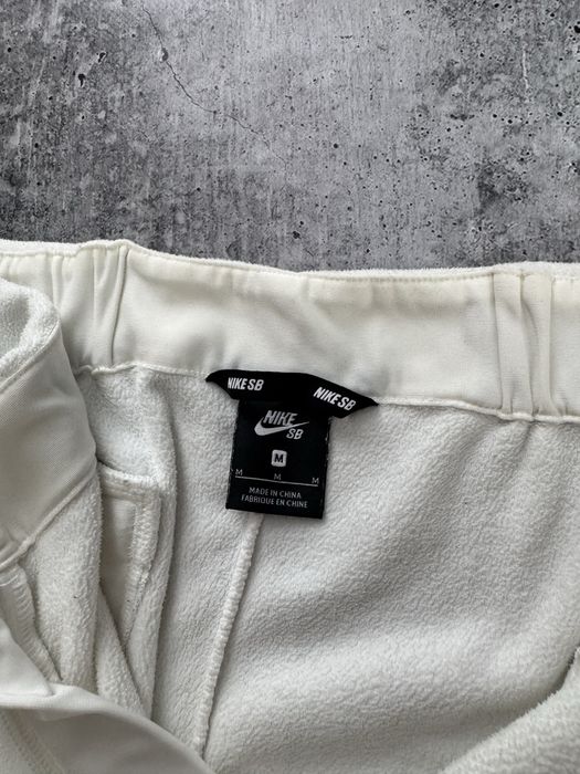 Спортивные Плюшевые Teddy Штаны Nike SB с поясом молочные утепленные