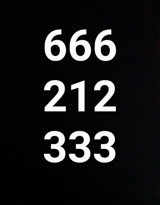 Złoty 666 numer 212 telefonu 333 prosty łatwy