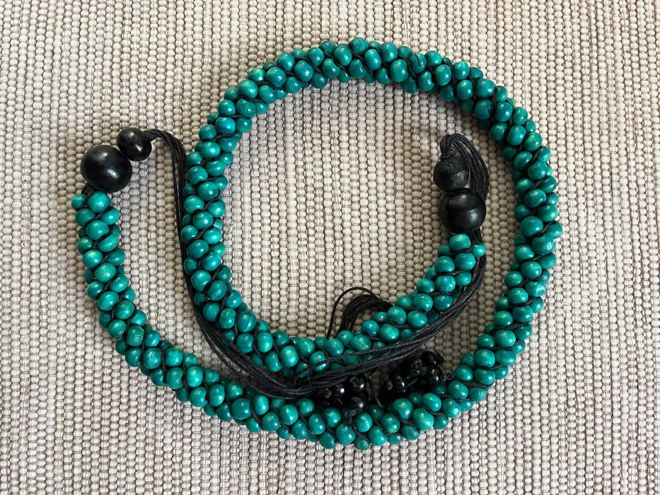 Cinto Ajustável de Missangas em Madeira | Boho Chic