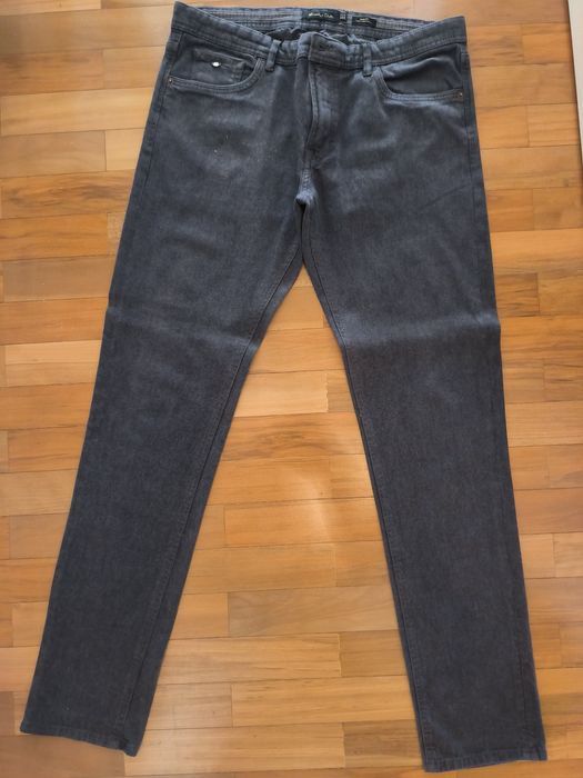 Calças Homem Massimo Dutti Sarja Cinza