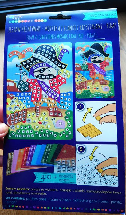 Zestaw kreatywny z pianki i kryształami wyklejanka ćwiczenia motoryki