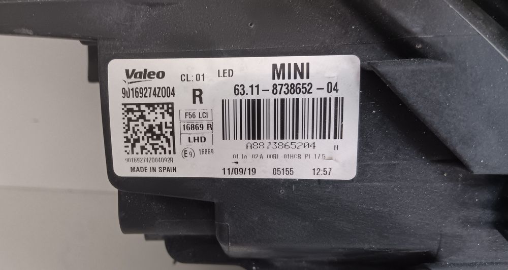MINI COOPER F56/F57 farol esquerdo/direito