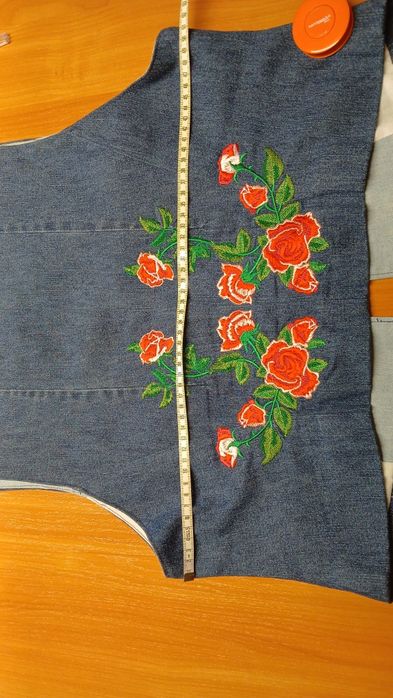 Kamizelka jeans haftowana country