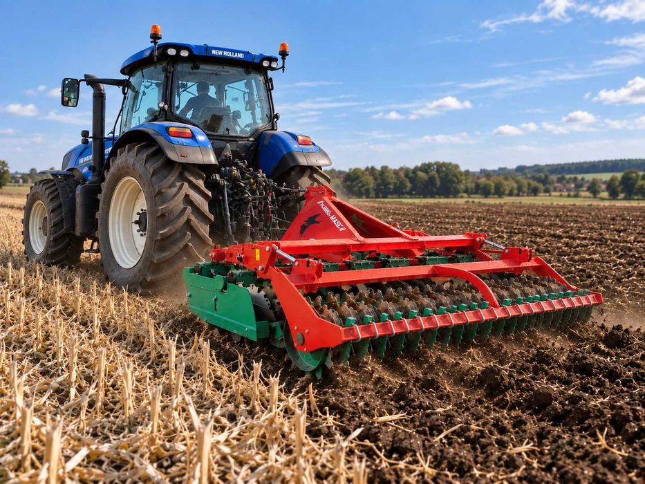 Brona Talerzowa AGRO-MASZ AT30 3m Talerzówka z wałem Packera– Wynajem