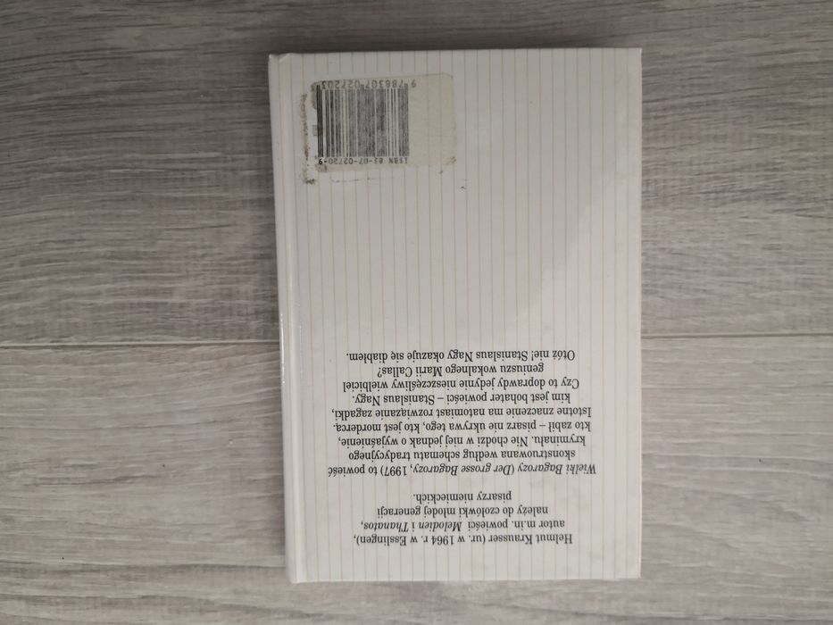 Helmut Krausser : Wielki Bagarozy / Seria Nike Czytelnik 1999