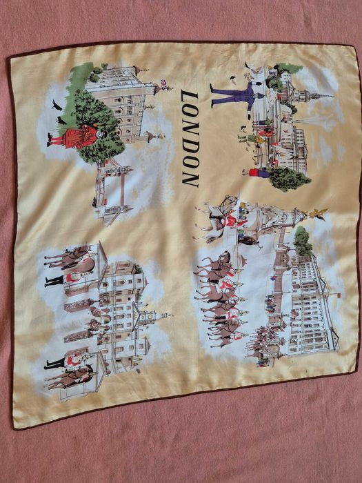Chusta London Souvenir 78x78 VINTAGE 1960s