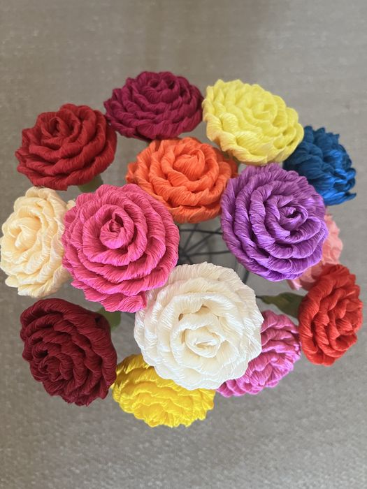 Kwiatki do palmy, kwiatki z krepiny