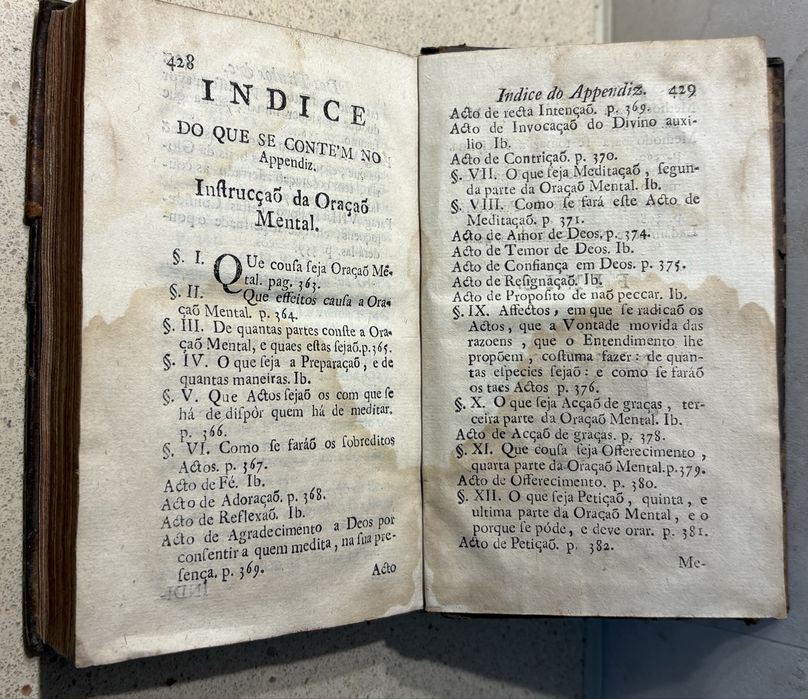 Antigo livro de 1758: Considerações dos quatro Novissimos do Homem