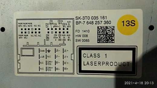 Swing Skoda auto radio MP3 AUX