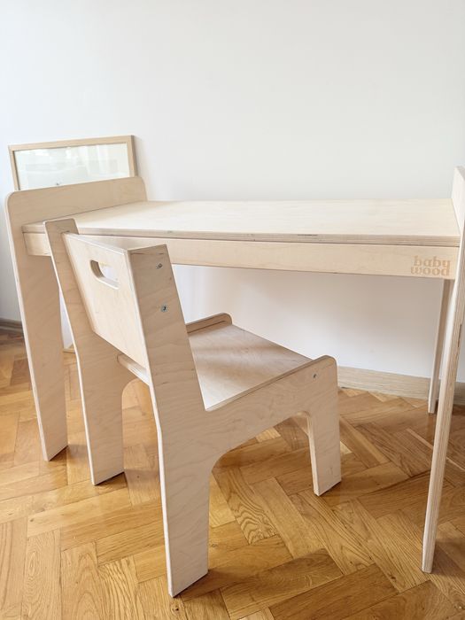 Biurko z krzesełkiem Babywood ze sklejki brzozowej