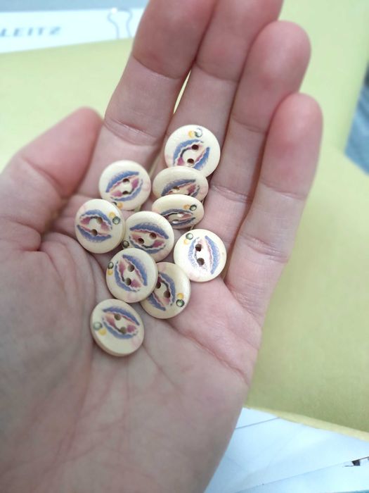 Conjunto de 10 botões de madeira 1.5cm material de costura