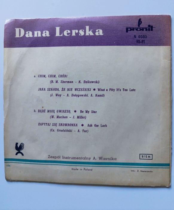 Płyta singiel Dana Lerska