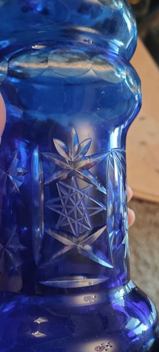 Karafka kryształowa kobalt duża