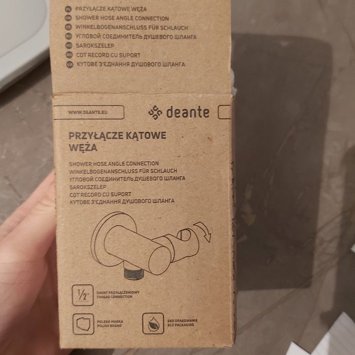 Przyłącze kątowe węża Deante złoto szczotkowane