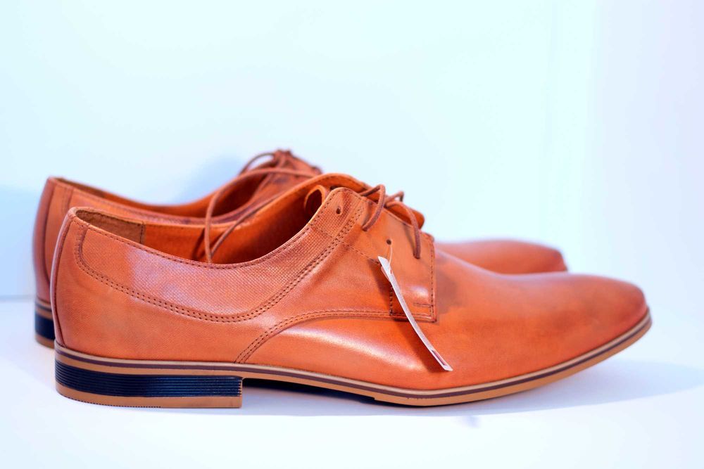 BUTY MĘSKIE 45 ROZMIAR Brązowe  wizytowe skóra hit polski producent