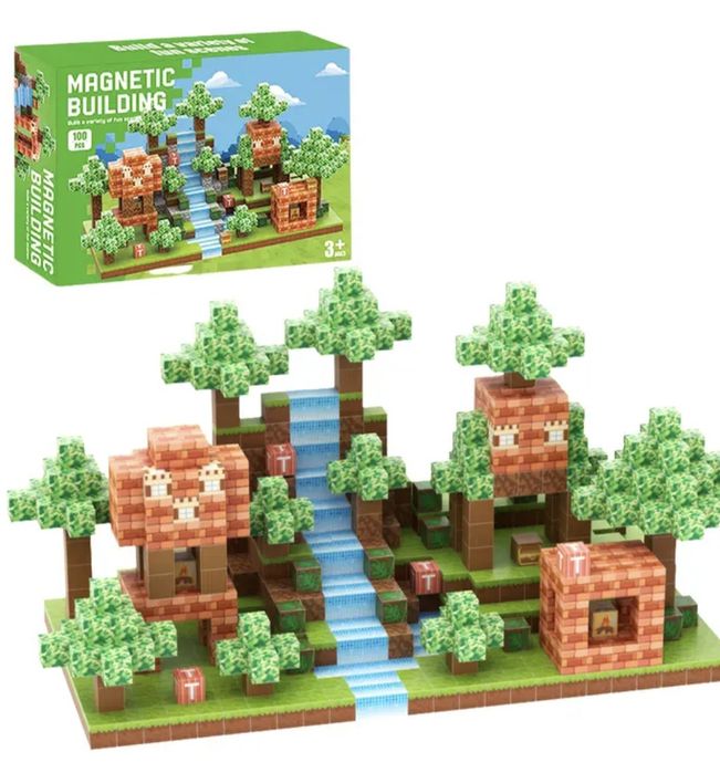 Конструктор магнітний майнкрафт 100 блоків, магнитный конструктор,