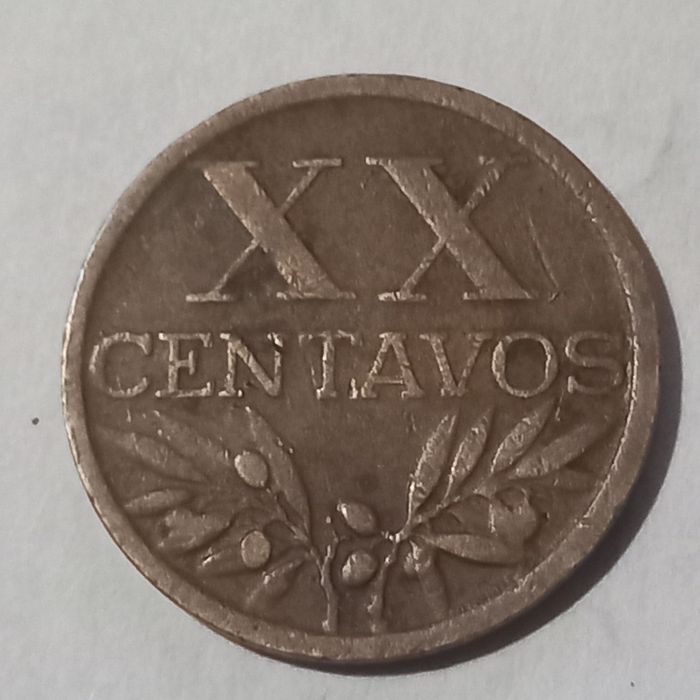 Moeda XX Centavos 1951 Eixo Vertical