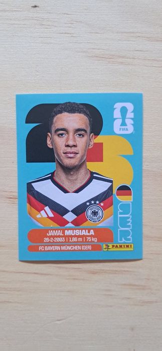 Cromo futebol de Jamal Musiala(Mundial 2026)da Panini