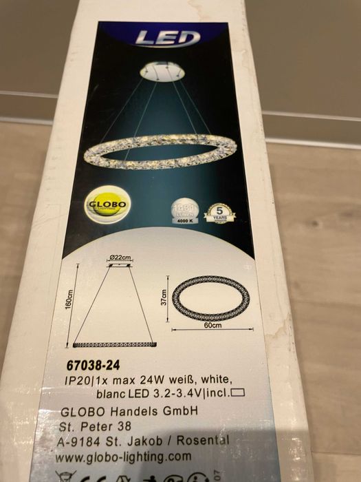 Żyrandol kryształowy Led