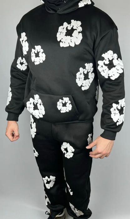 Худі на флісі Denim Tears чорну,розмір S, M, L.