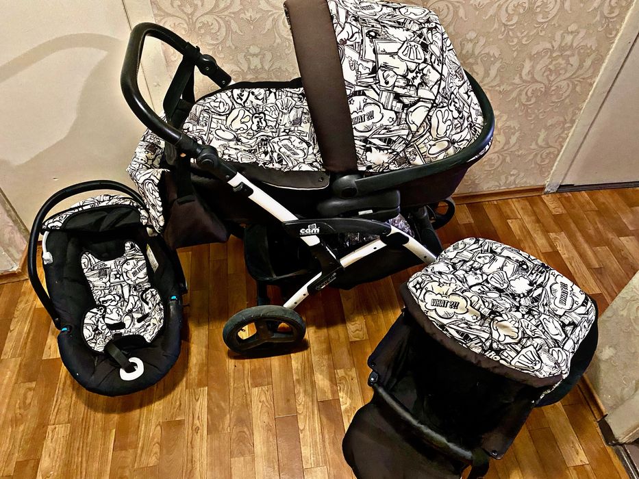 Универсальная коляска 3 в 1 CAM Dinamico Up Smart черно-белое