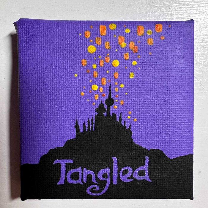 Міні картина на холсті з мольбертом