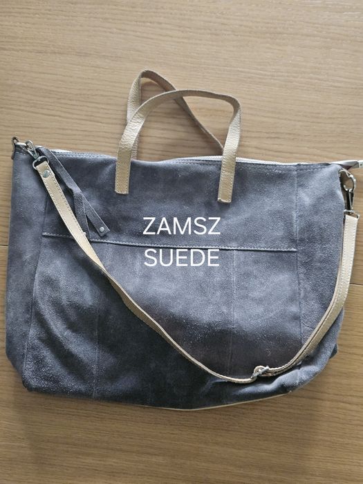Duża zamszowa torebka