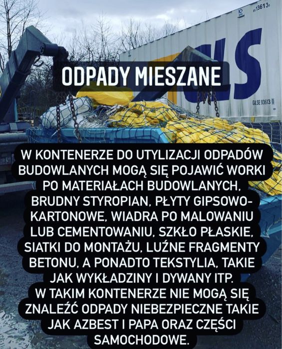 Kontener na odpady kontenerowy wywoz gruzu odpadów kontenery24 zsyp