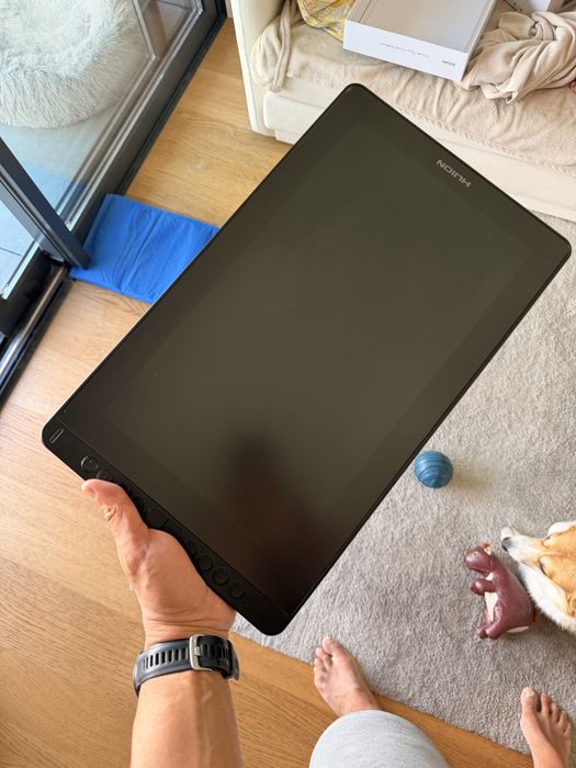 Huion Kamvas 16 2021 Tablet gráfico com ecrã, monitor de desenho totalmente laminado de 15,6 polegadas + luva