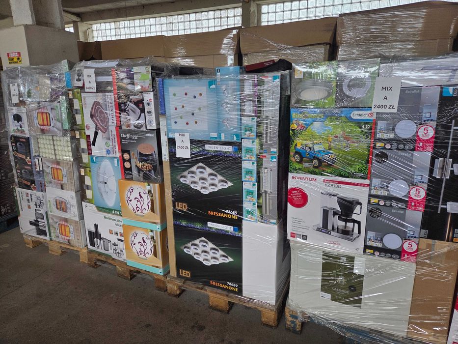 Towar na paletach mix na giełdę do sklepu outlet eglo kesser amazon