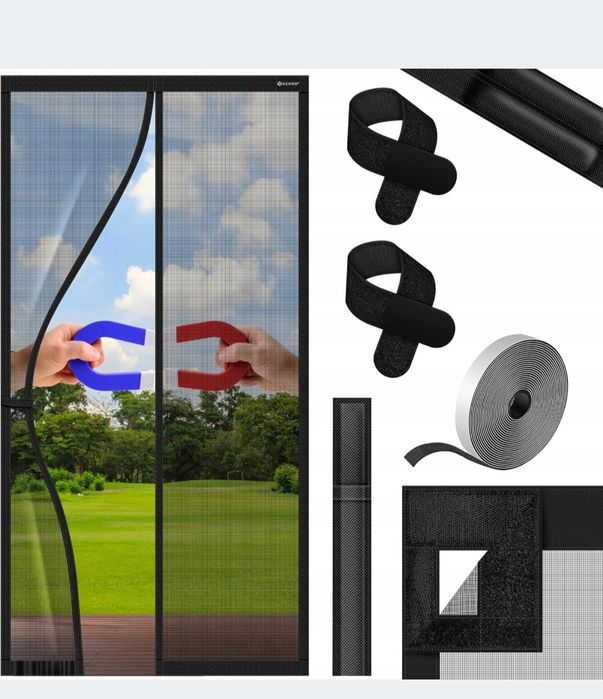 KESSER Magnetyczna moskitiera na drzwi 80 x 200 cm montaż bez wkrętów