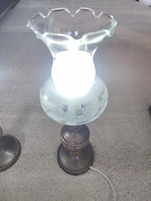 2 Candeeiros de Mesa Vintage em Latão/Metal