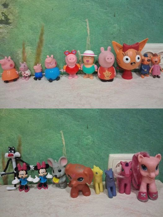 Фігурки Поняшки свинка Пеппа Мінні Маус Три кота Карамелька Джордж