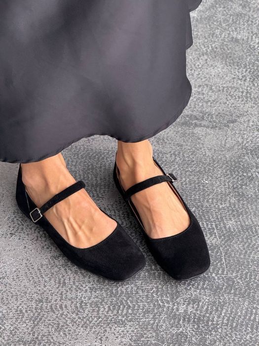 В наявності замшеві балетки квадратні в стилі Мері Джейн 39 40р