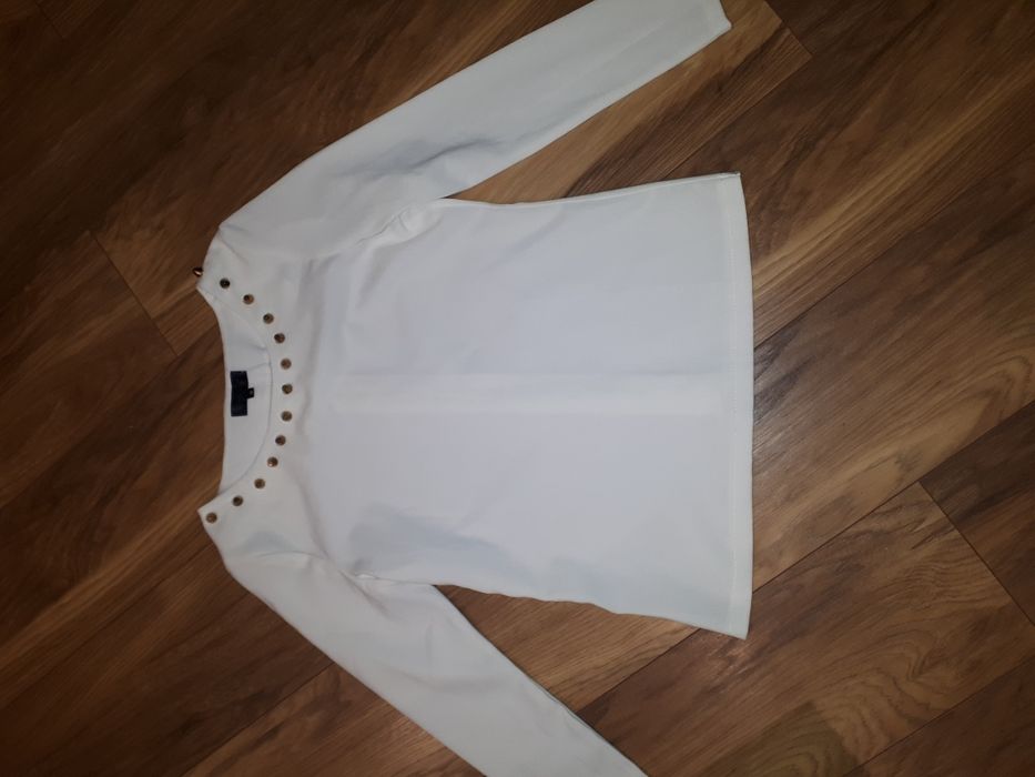 Bluzka biała złote dżety S ćwieki