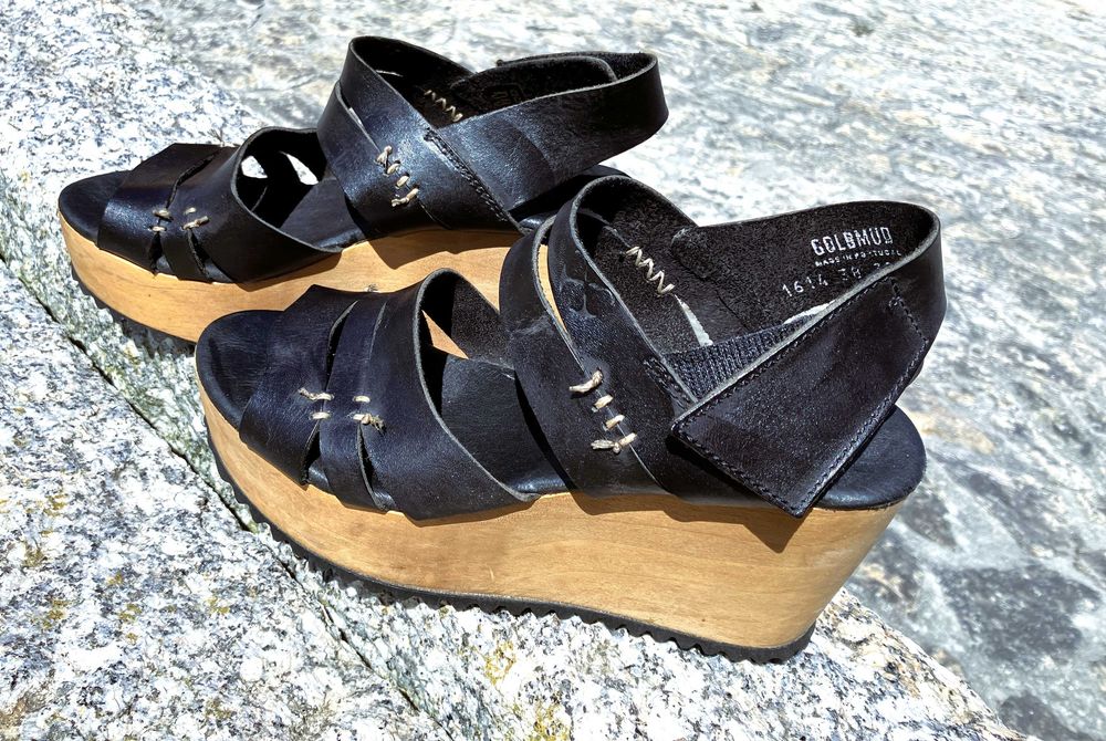 Sandálias de Cunha Pretas 38