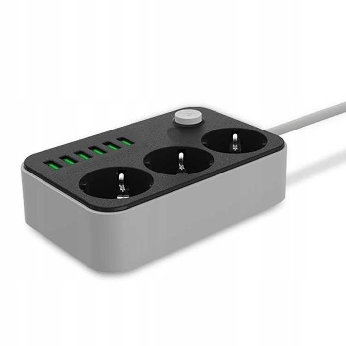Przedłużacz listwa zasilająca 3 gniazda + 6 USB 4A